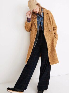 NWT Madewell Averdon Coat in Boucle Twill Rich Amber S $298